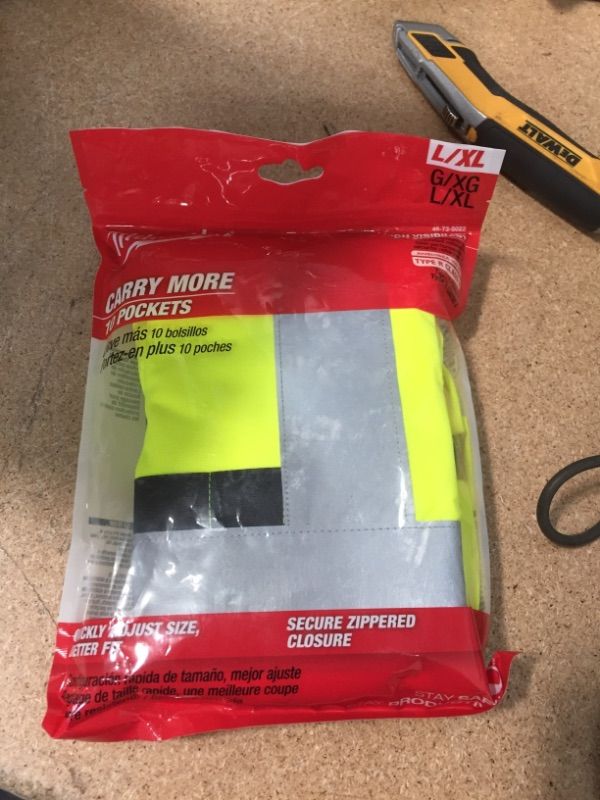 Photo 2 of Large/X-Large Yellow Class 2 High Visibility Safety Vest with 10 Pockets
