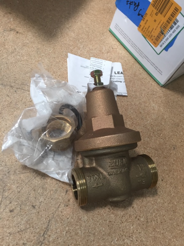 Photo 2 of 1 in. Brass Water Pressure-Reducing Double-Union FNPT Valve
