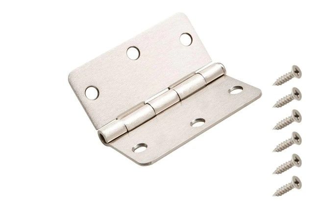 Photo 1 of **SET OF 6**
3-1/2 in. x 1/4 in. Radius Satin Nickel Door Hinge