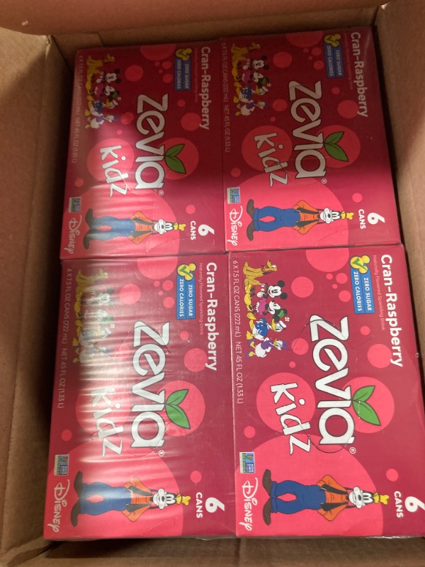 Photo 2 of **NON-REFUNDABLE** Exp: 05/26/23 Zevia Kidz Cran-Raspberry, 7.5 Ounce Cans (Pack of 24)
