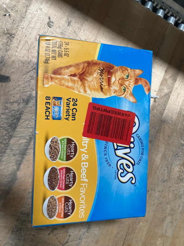 Photo 2 of **NON-REFUNDABLE** Exp: 07/26/23  9 Lives Poultry & Beef Favorites Variety Pack Canned Cat Food, 5.5-oz, Case of 24
