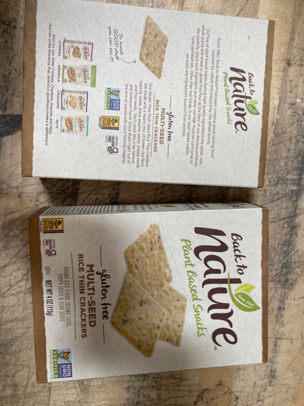 Photo 2 of **NON-REFUNDABLE** Exp: 5/13/22 Back to Nature™ Plant Based Snacks Gluten Free Multi-Seed Rice Thin Crackers 4 oz. Box 2 p-ack 
