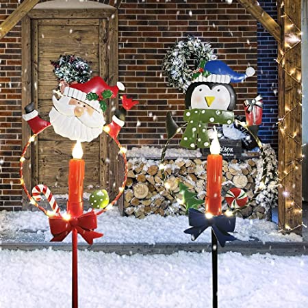 Photo 1 of JOLIANN Christmas Garden Stake Decor, Lighted Solar Metal Snowman Yard Stakes ,Foliage Accents Decorative for Home Outdoor Lawn Pathway Walkway Driveway Holiday Winter Decoration
