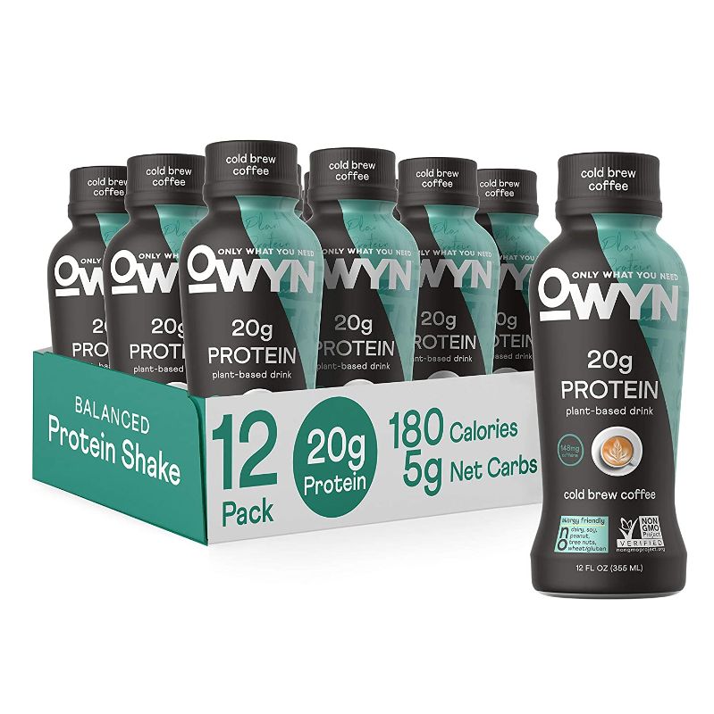 Photo 1 of ***non-refundable***
best by 6/2022
OWYN 100% Vegan Plant-Based Protein Shake, Cold Brew Coffee, 12 Pack, with 20g Plant Protein, Omega-3, Prebiotic supplements, Superfoods Greens Blend, Gluten-Free, Soy-Free, Non-GMO
