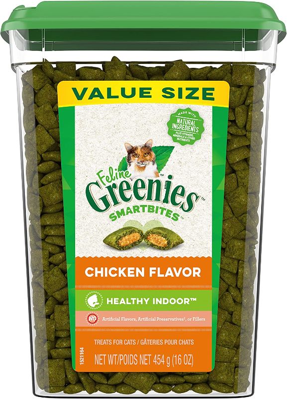 Photo 1 of ***NON-REFUNDABLE**
BEST BY 3/23
FELINE GREENIES SMARTBITES HEALTHY INDOOR Natural Treats for Cats, Chicken Flavor, 16 oz. Tub
