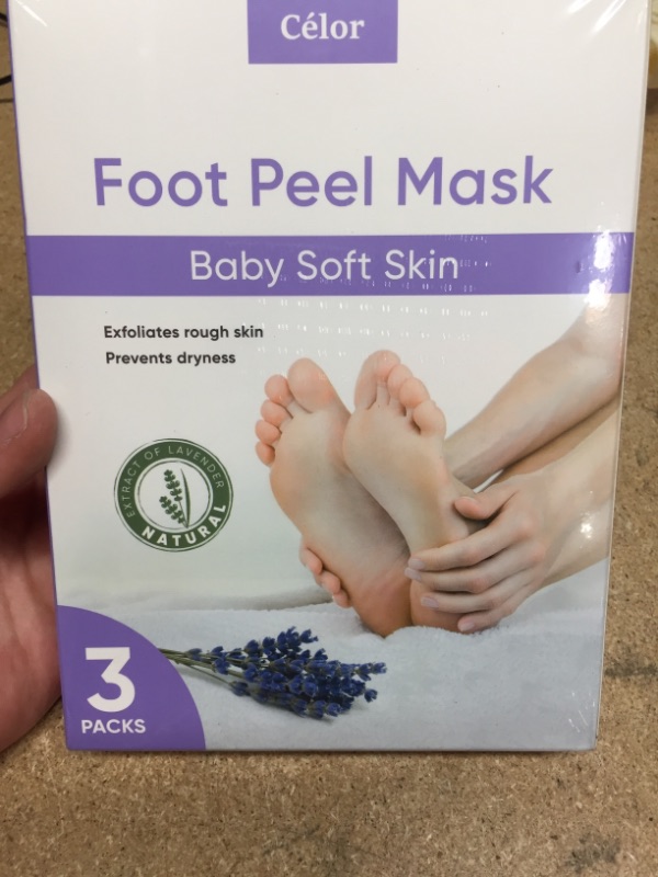 Photo 1 of ??Foot Peel Mask (3Pairs) - Foot Mask for Baby soft skin - Remove Dead Skin | Foot Spa Foot Care for women Peel Mask with Lavender and Aloe Vera Gel for Men and Women Feet Peeling Mask Exfoliating
