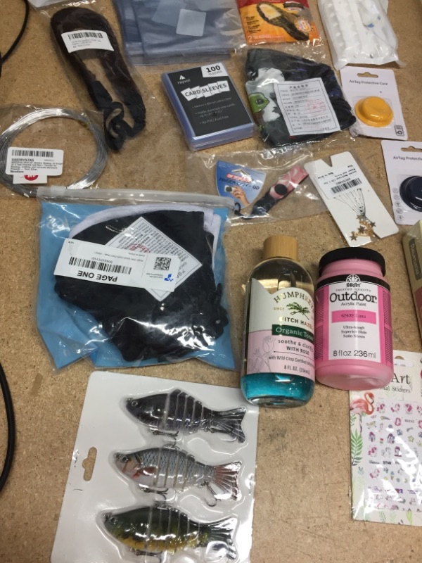 Photo 2 of **NON-REFUNDABLE***
ASSORTED GOODS
DIY BIRDHOUSE, FISHING LURES, FACE MASK, CARD SLEEVES, BREAD BOX, DECORATIONS, FALANGIES,16OZ CUPS,MAGIC EGG,