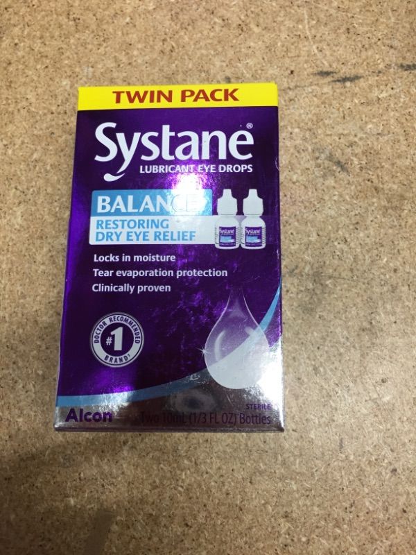 Photo 2 of ***NON-REFUNDABLE***
BEST BY 07/22
Systane Balance Lubricant Eye Drops, Twin Pack, 10-mL Each