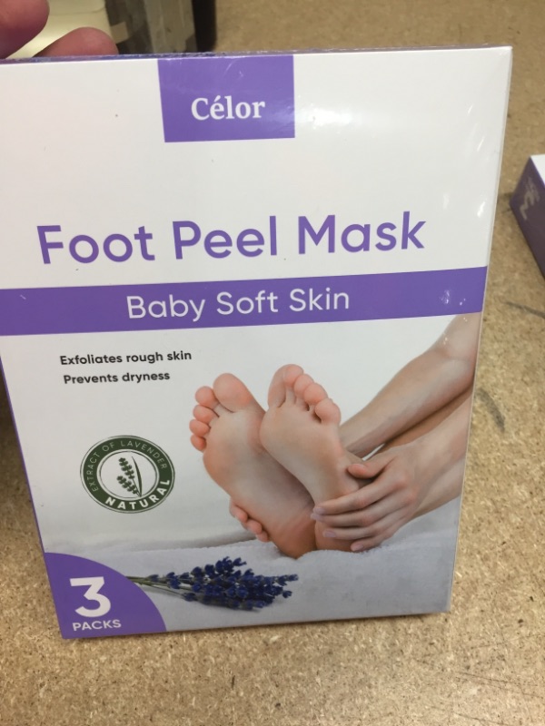 Photo 1 of ??Foot Peel Mask (3Pairs) - Foot Mask for Baby soft skin - Remove Dead Skin | Foot Spa Foot Care for women Peel Mask with Lavender and Aloe Vera Gel for Men and Women Feet Peeling Mask Exfoliating
