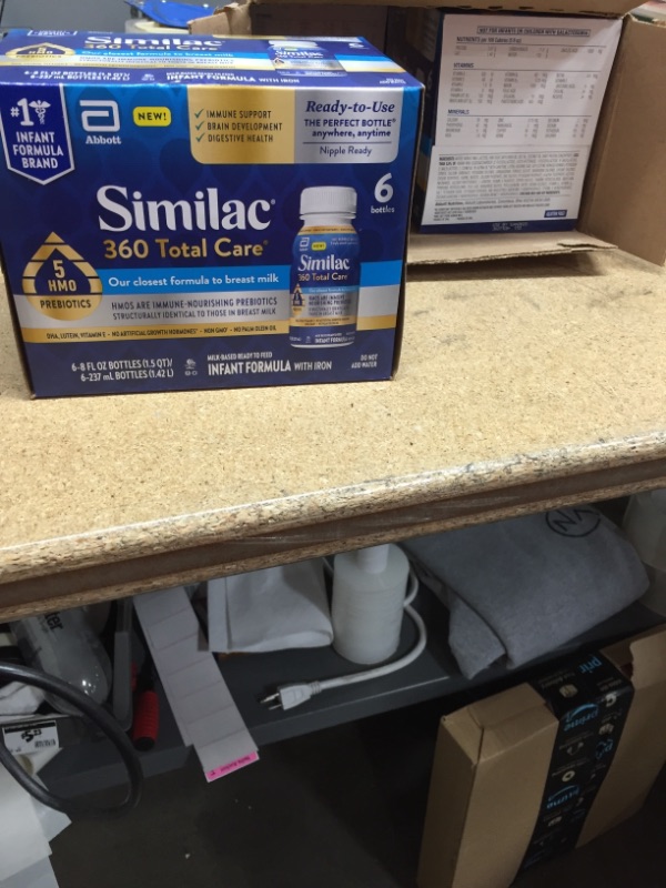 Photo 1 of **NON-REFUNDABLE**
BEST BY 1/23
Similac 360 Total Care Infant Formula, with 5 HMO Prebiotics, Our Closest Formula to Breast Milk, Non-GMO, Baby Formula, Ready-to-Feed, 8-fl-oz Bottle (Case of 24)
