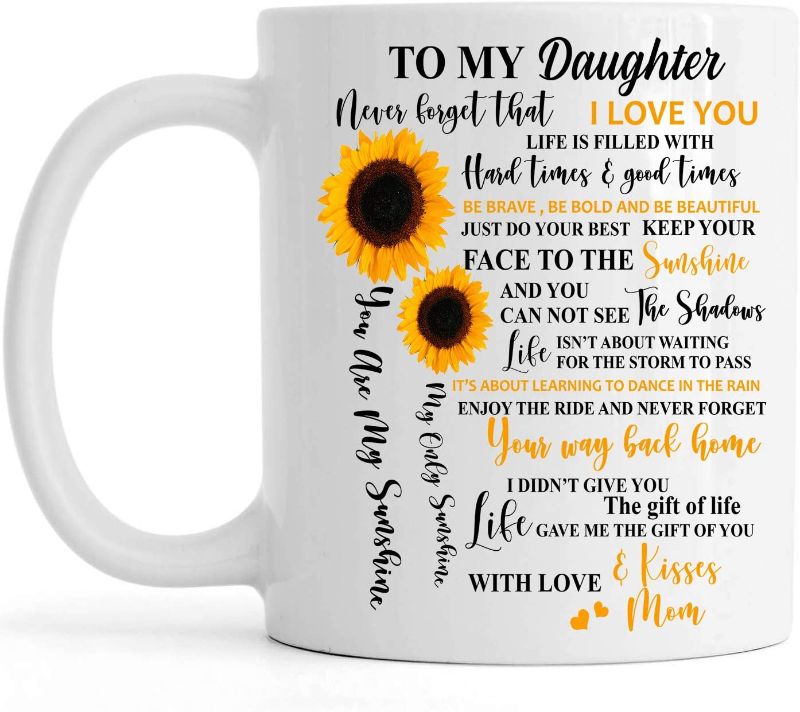 Photo 1 of **INCLUDES 3**
Sunflower Daughter Coffee Mug From Mom, Mother to Daughter 11oz White Mug, Daughters and Mother
