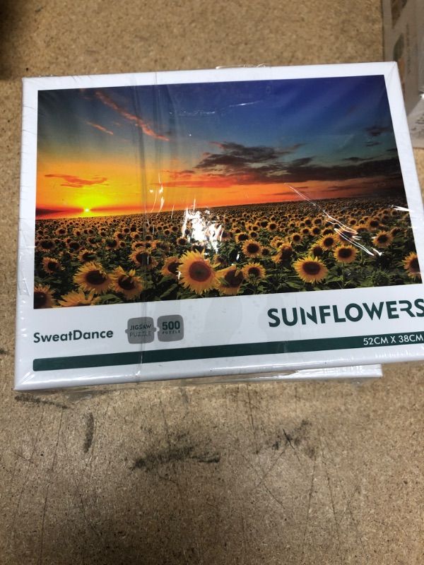 Photo 3 of *2 of SweatDance 500 Piece Jigsaw Puzzles for Adults for Kids-Sunflowers in The Field- Puzzle Games Funny Gifts
