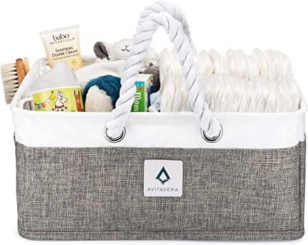 Photo 1 of 2AvitaVera Baby Diaper Caddy Organizer - Nursery Storage Basket and Bag for Changing Table/Car
