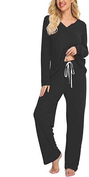 Photo 1 of Chomoleza Womens Pajamas Set Short/Long Sleeve Pullover Sweatshirt and Drawstring Sweatpants 2 Piece Sport Outfits Sets- SIZE XL 
