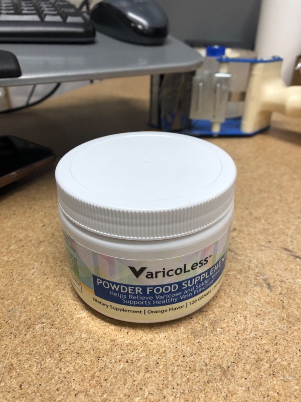 Photo 2 of **NO REFUNDS/REUTRNS** -BB:07/2023**- VaricoLess Vein Support Powder Food Supplement - Varicose and Spider Vein Formula (30 Servings) Orange Flavor
