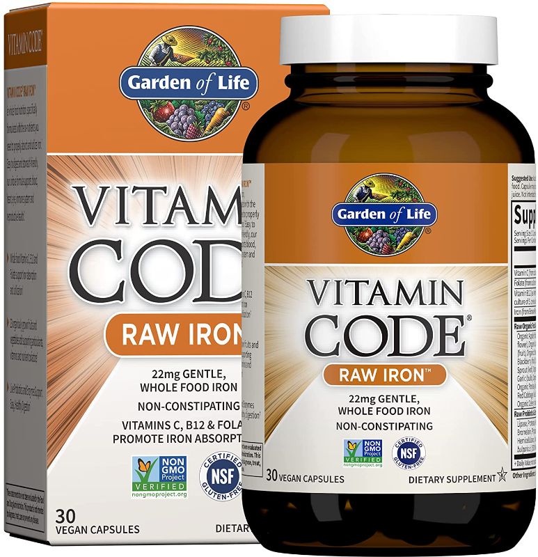 Photo 1 of **NO REFUNDS/RETURNS* BB:08/2002**- Garden of Life Vitamin Code Raw Iron Supplement - 30 Vegan Capsules, 