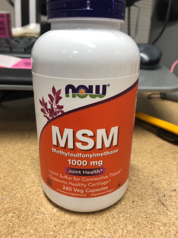 Photo 2 of **NO REFUNDS/RETURNS* BB:09/2026**- NOW Supplements, MSM (Methylsulfonylmethane) 1,000 mg, Joint Health*, 240 Veg Capsules
