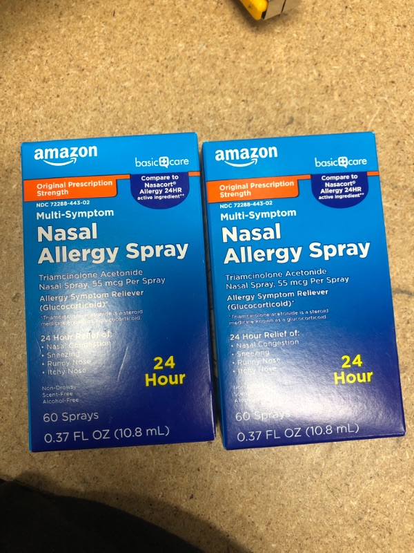 Photo 2 of **NO REFUNDS/RETURNS* -BB:07/2022* -Amazon Basic Care Multi-Symptom Triamcinolone Acetonide Nasal Allergy Spray, 0.37 Fl Oz
