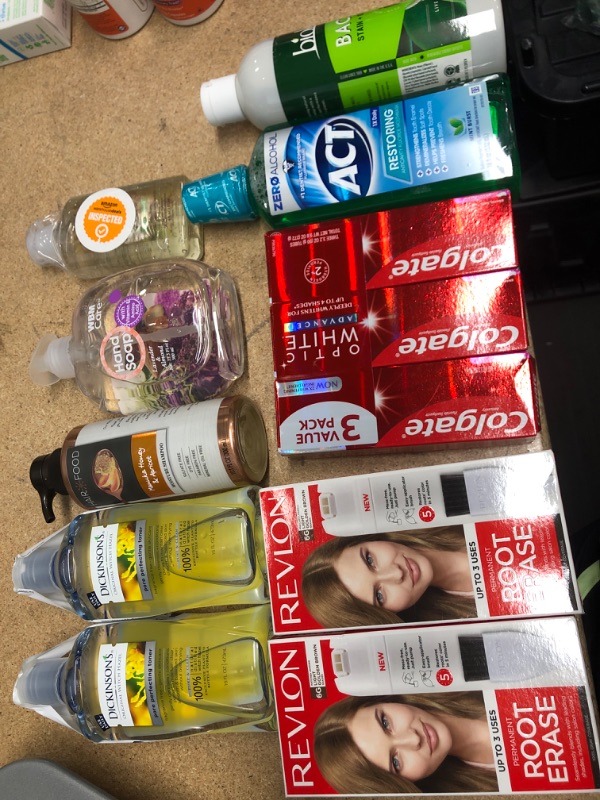 Photo 1 of **NO REFUNDS/RETURNS** Bundle of Assorted HOME NEEDS HAND SOAP, TOOTHPASTE, ETC. 
