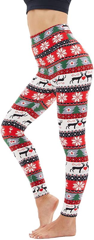 Photo 1 of High Waisted Leggings for Women-Soft No-See-Through Tummy Control Printed Pants for Yoga Workout Running size large 
