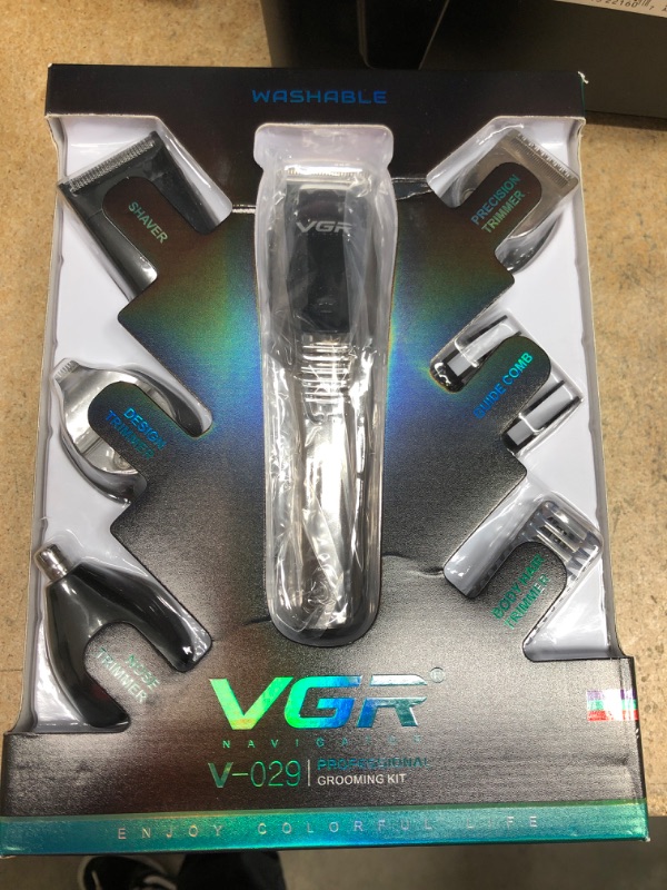 Photo 1 of VGR V-029 Hair Clipper 6 in 1 Professional Personal Care Barber Trimmer Kit, Cordless Clipper Razor, Beard, Body, and Face Trimmer Men Shaving Machine Cutting Nose Trimmer
