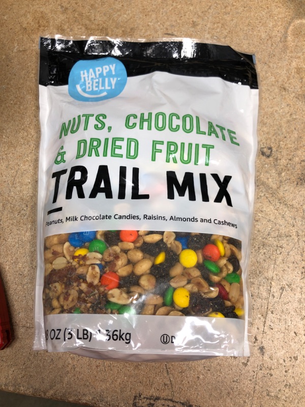 Photo 2 of **NON REFUNDABLE**EXPIRE DATE: 09-02-2022 Amazon Brand - Happy Belly Nuts, Chocolate & Dried Fruit Trail Mix, 48 Ounce
