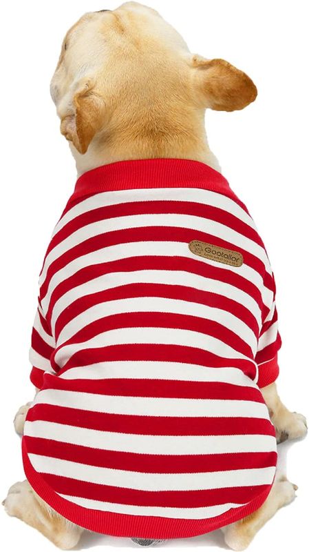 Photo 1 of Gootailor Striped Dog Sweater for Small Dogs Cute Puppy Sweatshirt Soft Doggy Shirt Comfortable Pet Clothes
