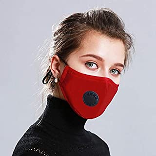 Photo 1 of Delafino Face Mask In Cotton - Red - 3-Layers with 2 Filters. Washable & Reusable - 4 pack