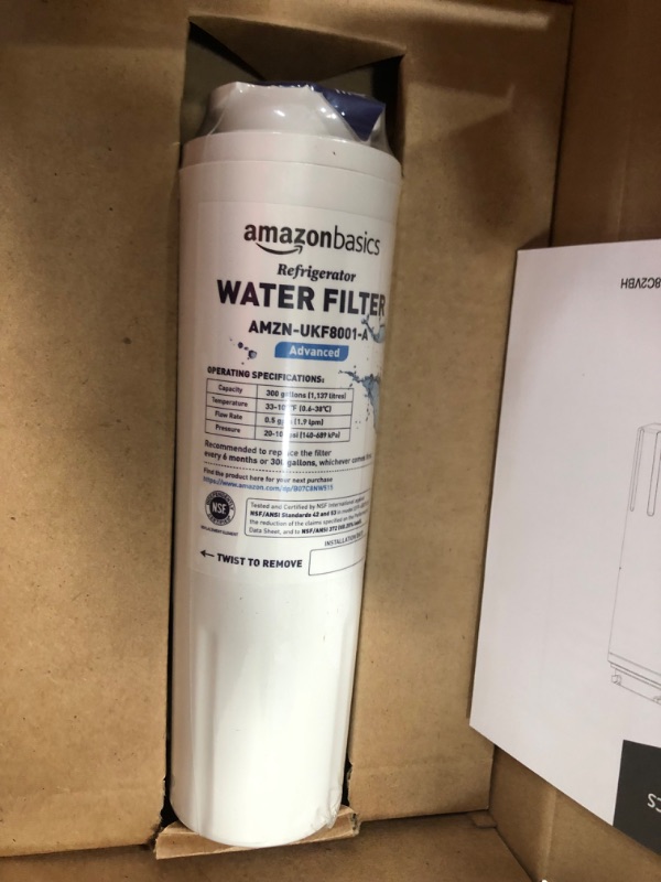 Photo 2 of Amazon Basics Replacement Maytag UKF8001 Refrigerator Water Filter Cartridge - Premium Filtration

