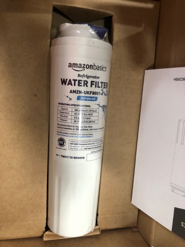 Photo 2 of Amazon Basics Replacement Maytag UKF8001 Refrigerator Water Filter Cartridge - Premium Filtration
