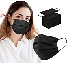 Photo 1 of 100pcs Black Disposable Face Masks 3Ply Black Face Mask Disposable Masks Breathable - 2 pack