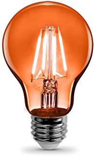 Photo 1 of 2 Feit Electric A19/TO/LED Filament 25W Equivalent Dimmable Clear Glass Light Bulb, Orange
