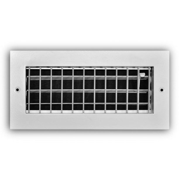 Photo 1 of 12 in. x 6 in. 1-Way Steel Adjustable Wall/Ceiling in White