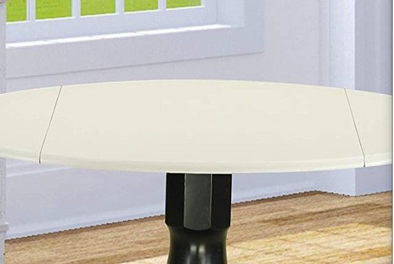 Photo 1 of *LEGS NOT INCLUDED/TABLE TOP ONLY*
 East West Furniture DLT-LBK-TP Dublin Round Table with two 9" Drop Leaves in Linen White 