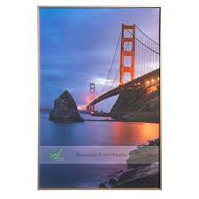 Photo 1 of 24" x 36" Gold Brushed Aluminum Poster Picture Frame with Plexiglass
