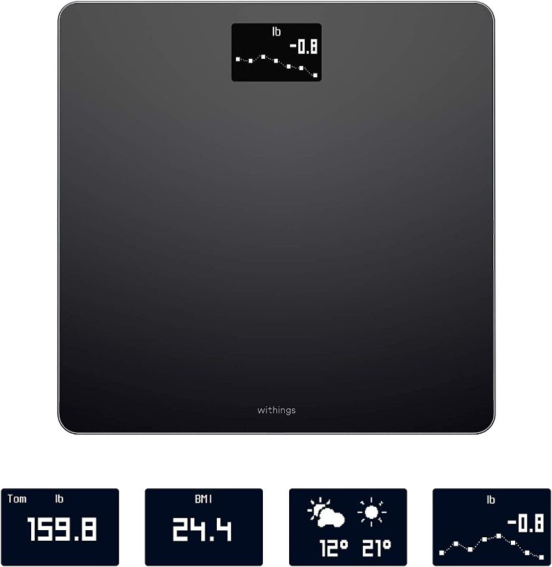 Photo 1 of Withings Body Smart Weight & BMI Wi-Fi Digital Scale, with smartphone app, Black
