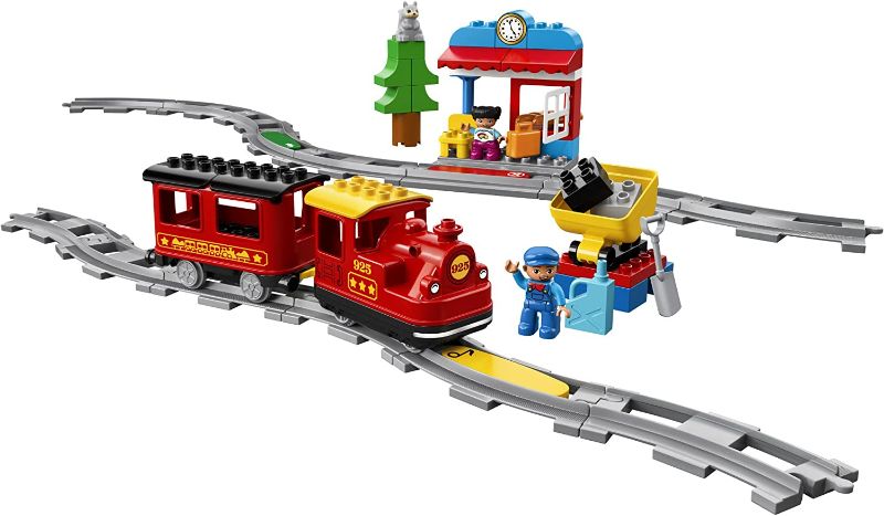 Photo 1 of LEGO DUPLO Steam Train 10874 Remote-Control Building Blocks Set Helps Toddlers Learn, Great Educational Birthday Gift (59 Pieces)
