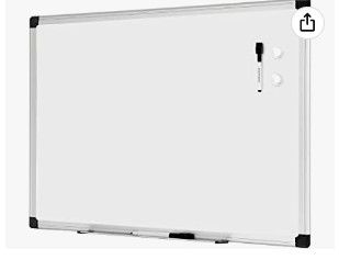 Photo 1 of Amazon Basics Magnetic Dry Erase White Board, 36 x 24-Inch Whiteboard - Silver Aluminum Frame