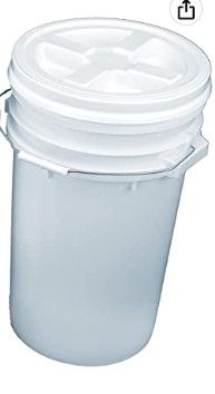 Photo 1 of 6 Gallon Bucket With Lid White 