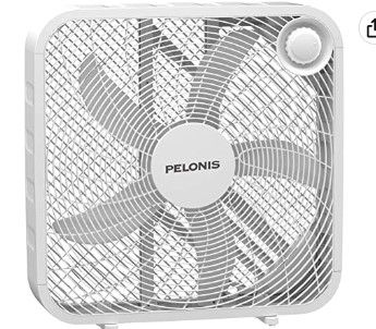 Photo 1 of PELONIS 3-Speed Box Fan for Full-Force Circulation with Air Conditioner, White