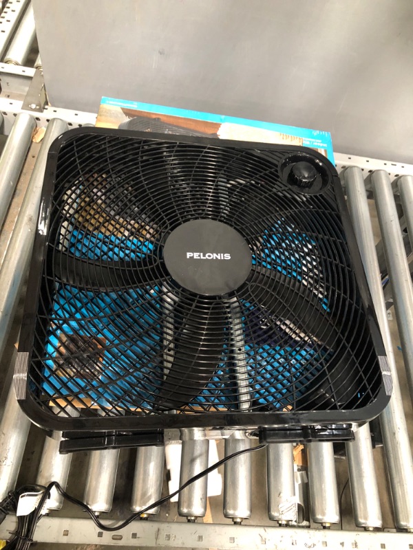 Photo 2 of PELONIS 3-Speed Box Fan For Full-Force Circulation With Air Conditioner, Upgrade Floor Fan, Black