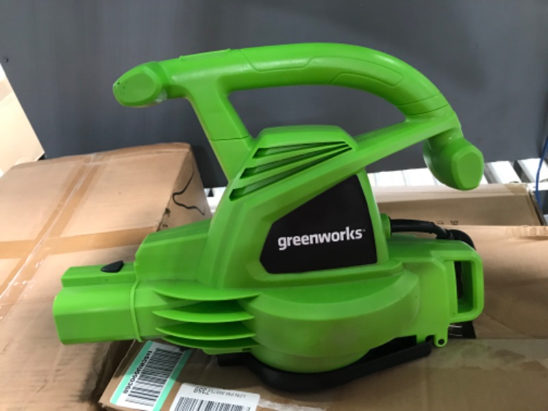 Photo 6 of Greenworks 12 Amp 375 CFM Corded Electric Leaf Blower/Mulcher/Vacuum, 24022