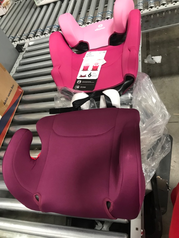 Photo 2 of Diono Cambria 2 XL, Dual Latch Connectors, 2-in-1 Belt Positioning Booster Seat, High-Back to Backless Booster with Space and Room to Grow, 8 Years 1 Booster Seat, Pink