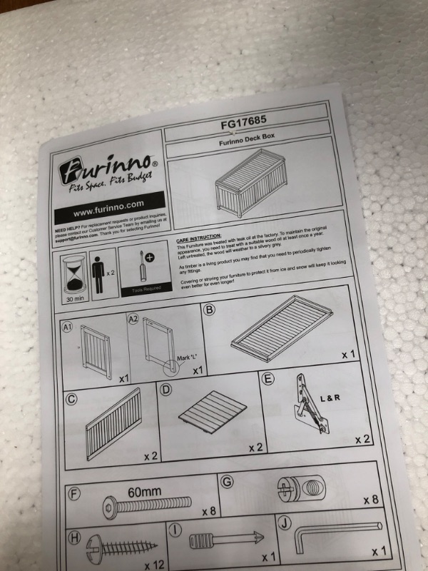 Photo 1 of Furinno FG17685 Tioman Outdoor Hardwood Deck Box