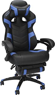 Photo 1 of RESPAWN 110 Pro Racing Style Gaming Chair, Reclining Ergonomic Chair with Built-in Footrest, in Blue (RSP-110V2-BLU)
