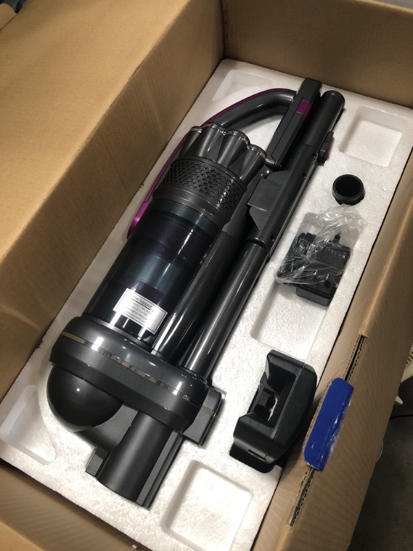 Photo 3 of ROOMIE TEC Alpha Professional Cordless Upright Vacuum Cleaner, 22Kpa Ultra Powerful Suction, with LED Headlights,Upgraded 2in1 Handheld Vac, Pet Friendly Brush and Auto Charging Base
