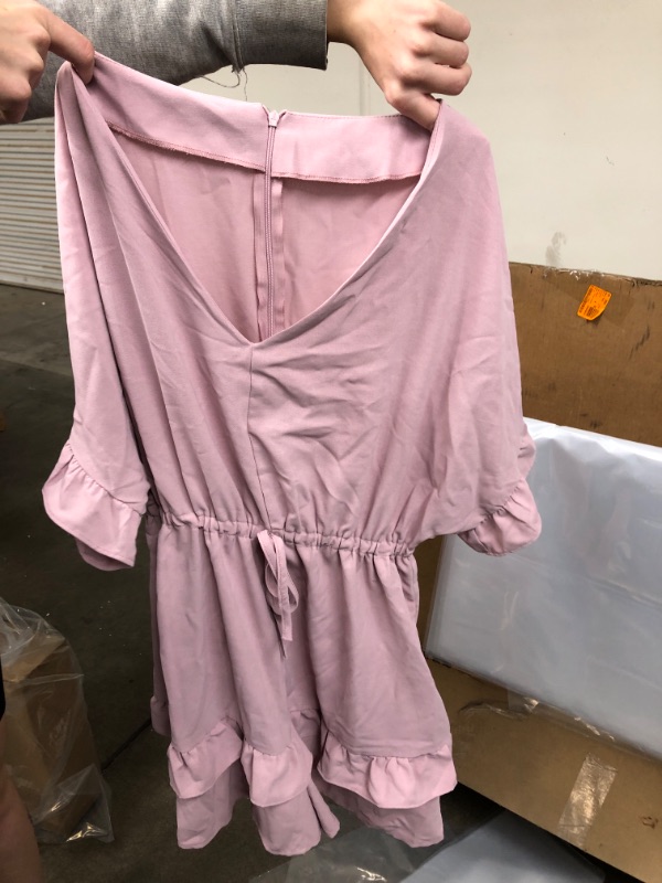 Photo 1 of USED: Size small pink ruffle romper for women 