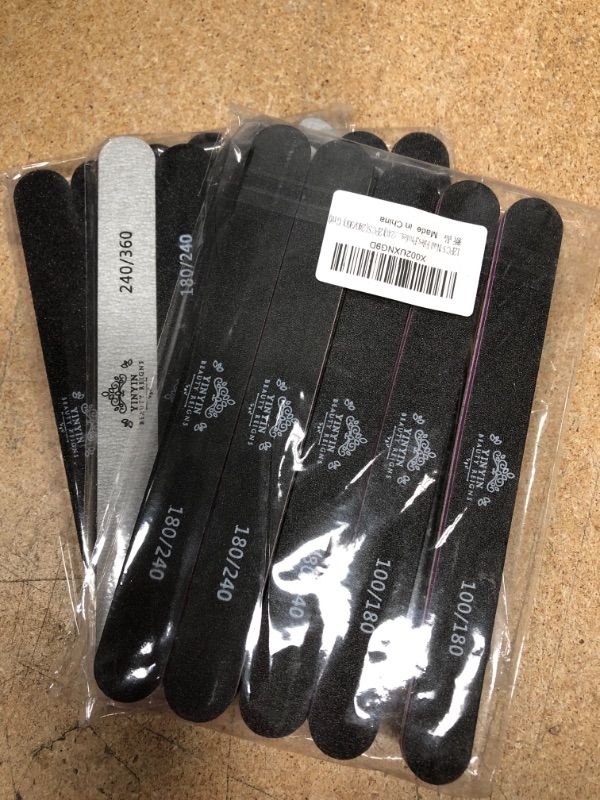 Photo 2 of 3 PACK: Nail Files 12PCS,100 180 240 Grit for Poly Nail Extension Gel Acrylic Nails 10PCS,180/240 Grit Nail File for Natural Nails 2PCS,Emery Boards Doubled Sides Washable Nail Filer Manicure Tools
