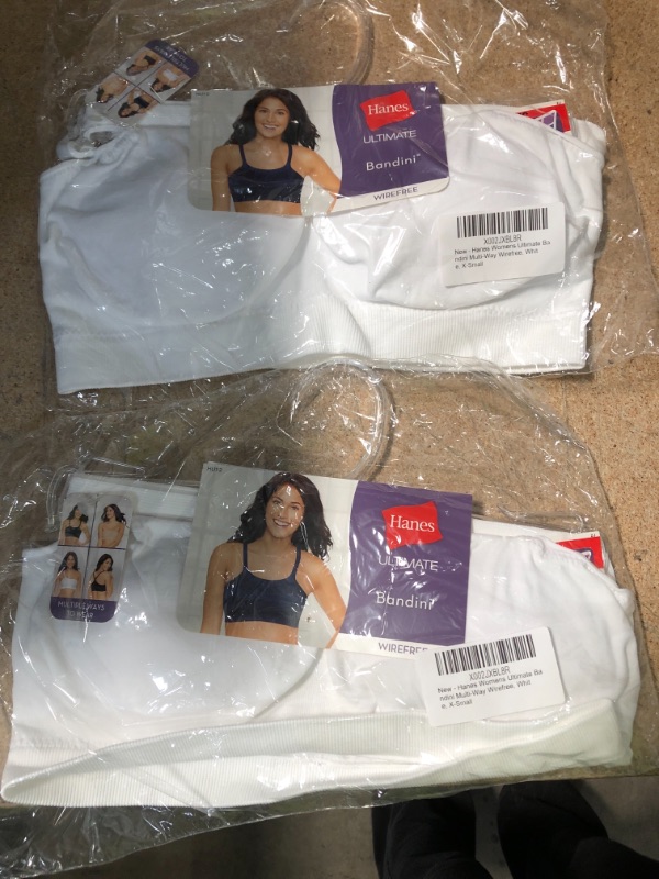 Photo 2 of TWO PACK: Hanes Ultimate Women's Bandini Multi-Way Foam Cup Wirefree Bra DHHU12 XS
