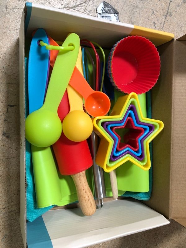 Photo 2 of Complete Kids Cooking and Baking Set - 22 Pcs real kids baking set. Includes apron